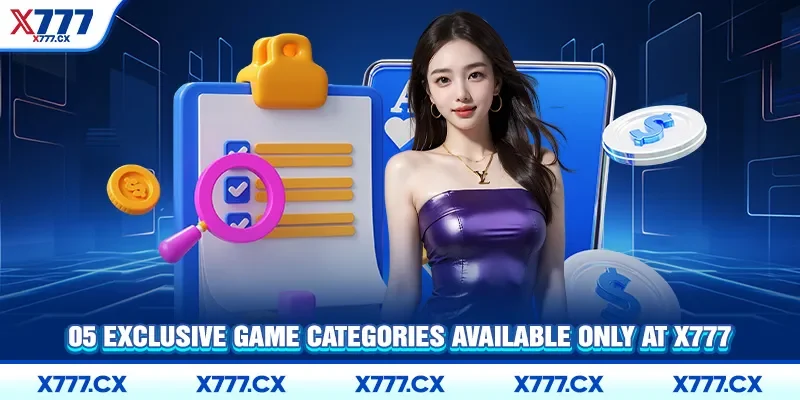 05 exclusive game categories available only at X777